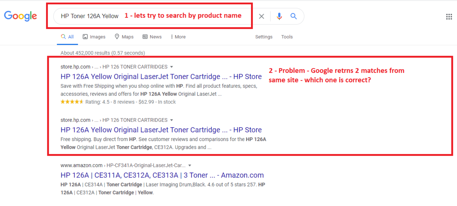 google search by product name